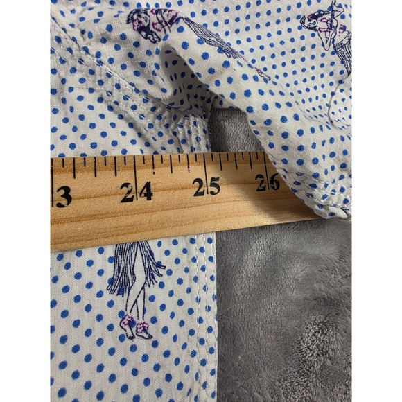 Tommy Bahama Button Up Shirt Mens XL Blue/White Hula Girl Polka Dot Stretch - Picture 7 of 8